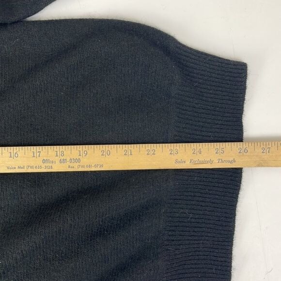 Vtg 80s Women's Medium In Charge Black Floral Sequin Sweater Lambswool Angora - Picture 8 of 11